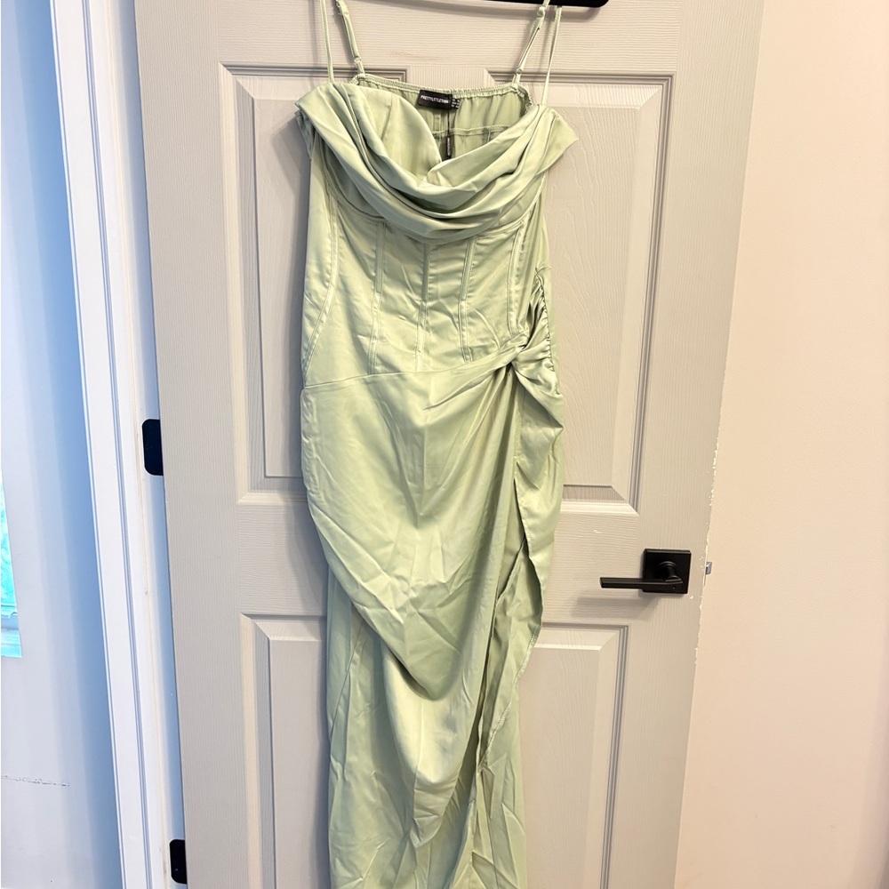 PrettyLittleThing Light Green Asymmetrical Dress